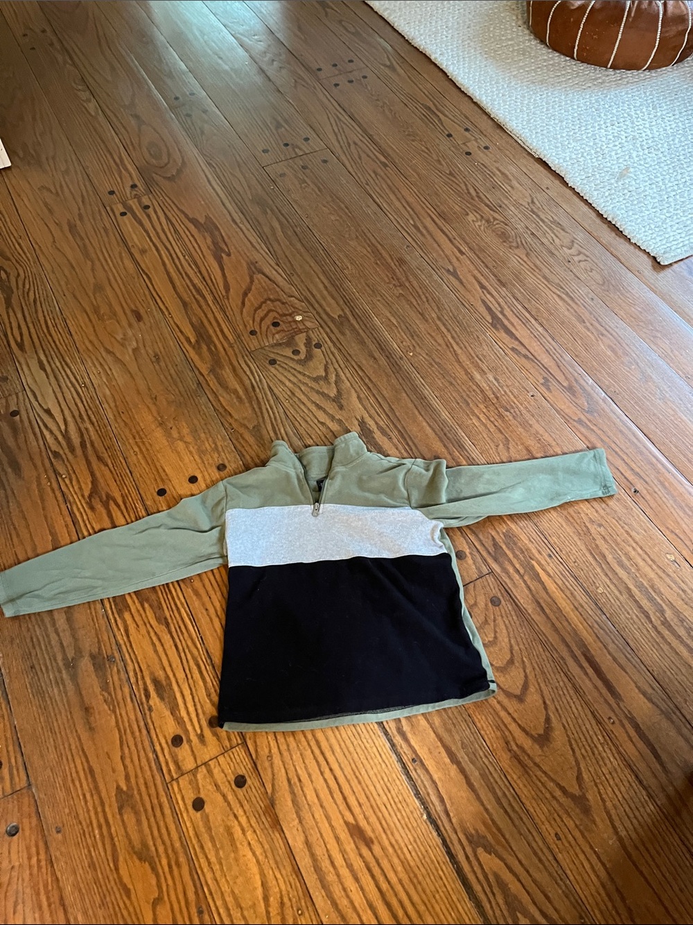 Place Men's Olive, Gray & Black Half-Zip Sweater